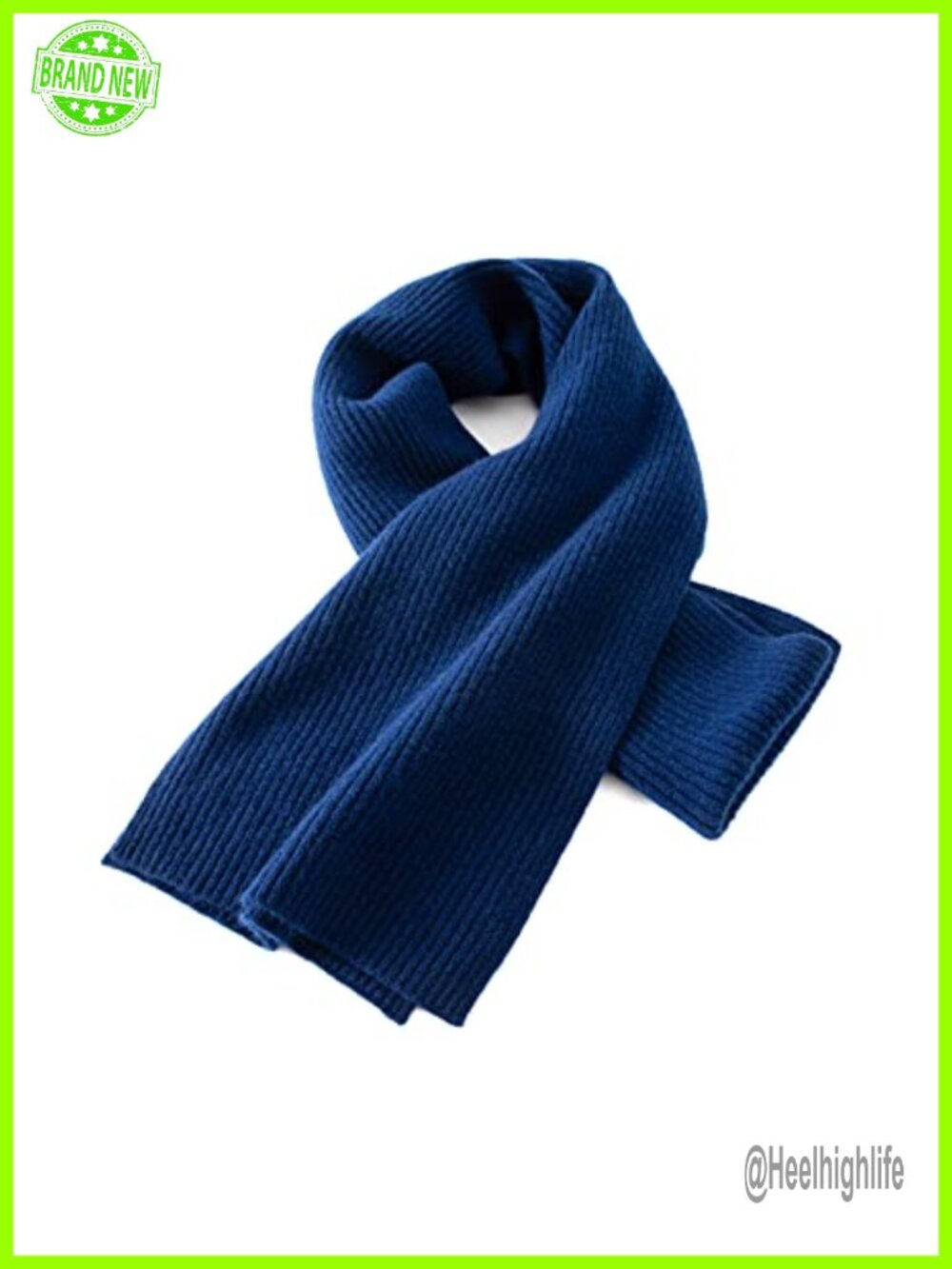 100% Cashmere Scarf Wrap Lightweight Rib Knitted Gift Box
